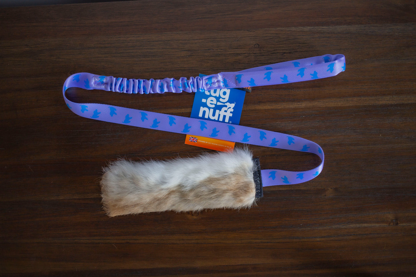 Tug-e-nuff Rabbit Fur Squeaky Bungee Chaser
