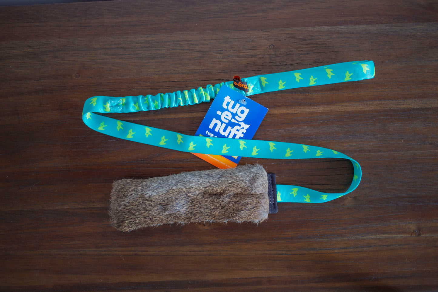 Tug-e-nuff Rabbit Fur Squeaky Bungee Chaser