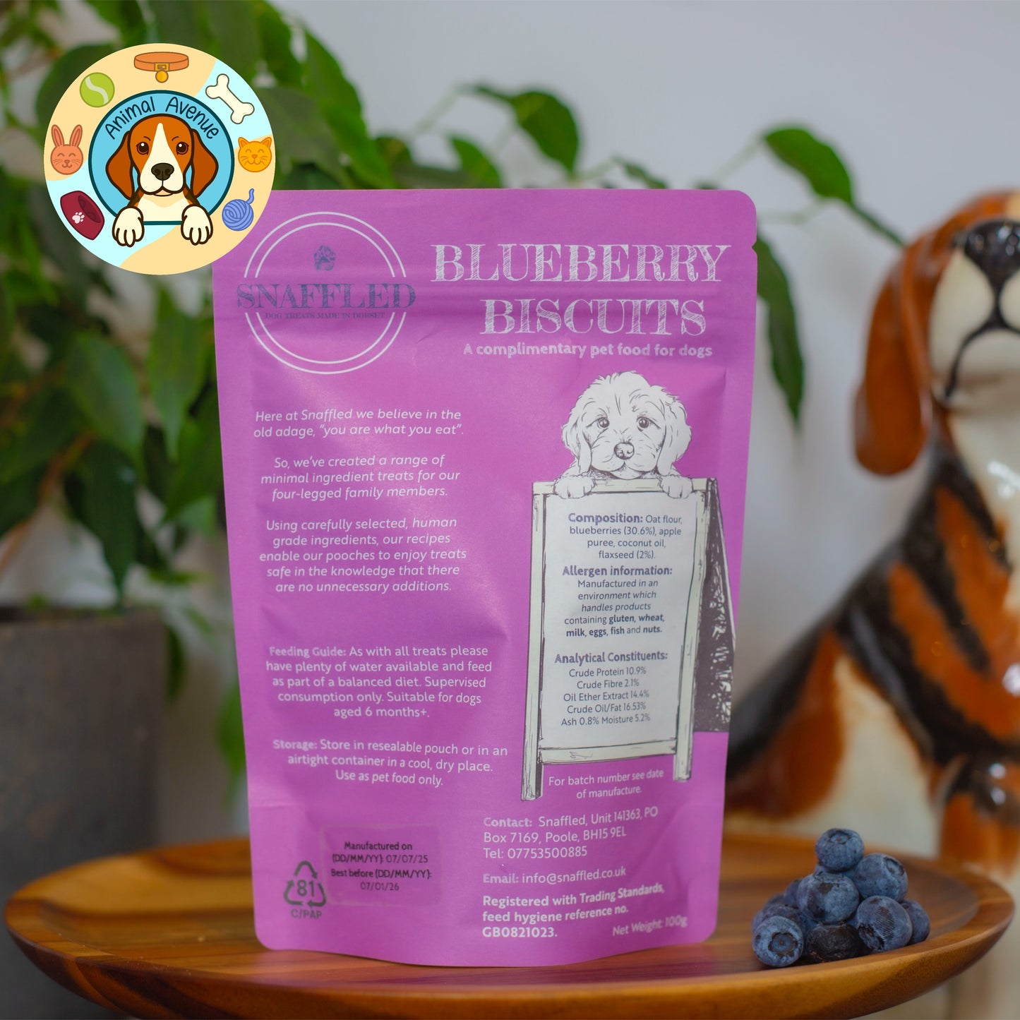 Snaffled Blueberry Biscuits 100g