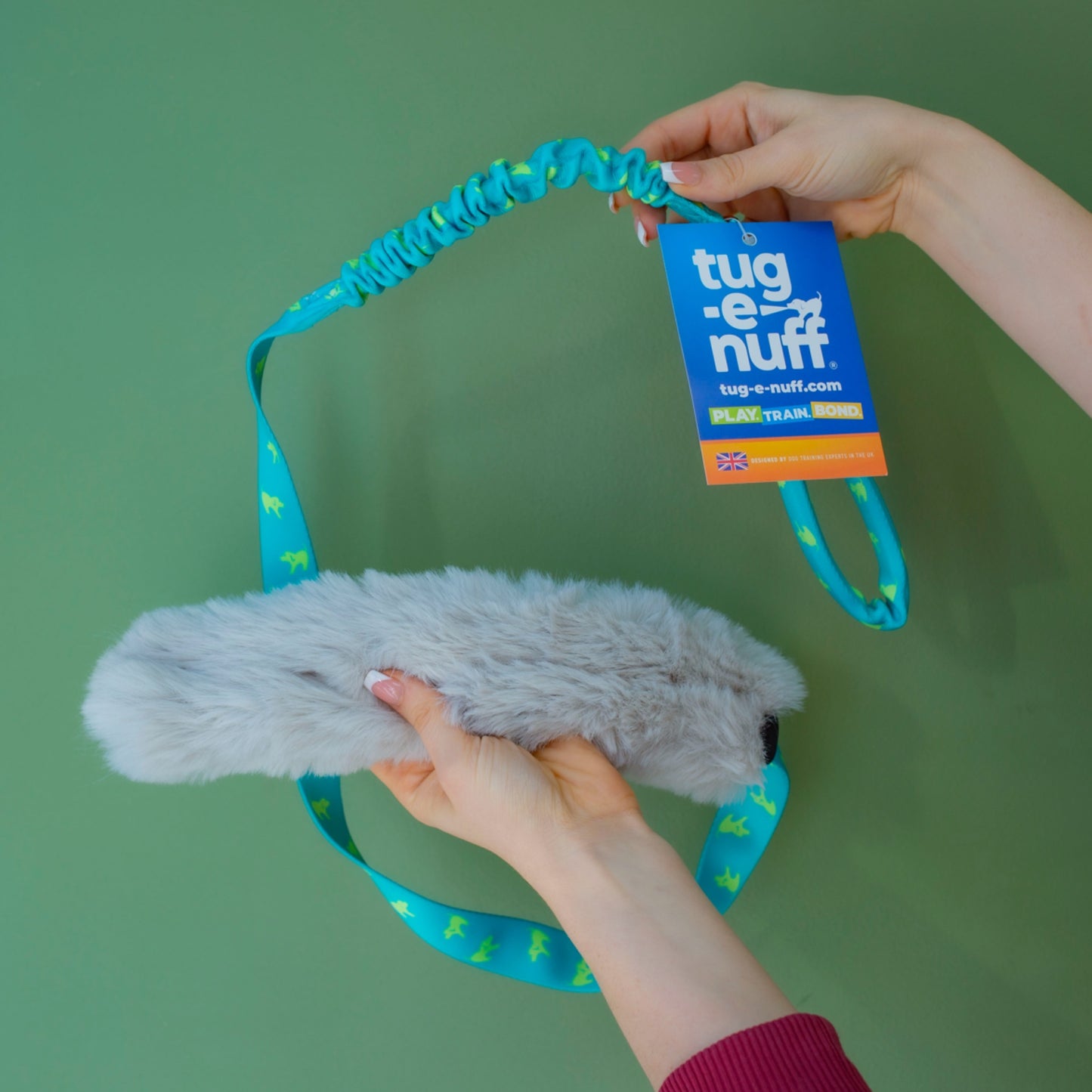 Tug-e-nuff Faux Fur Bungee Chaser Tug Toy