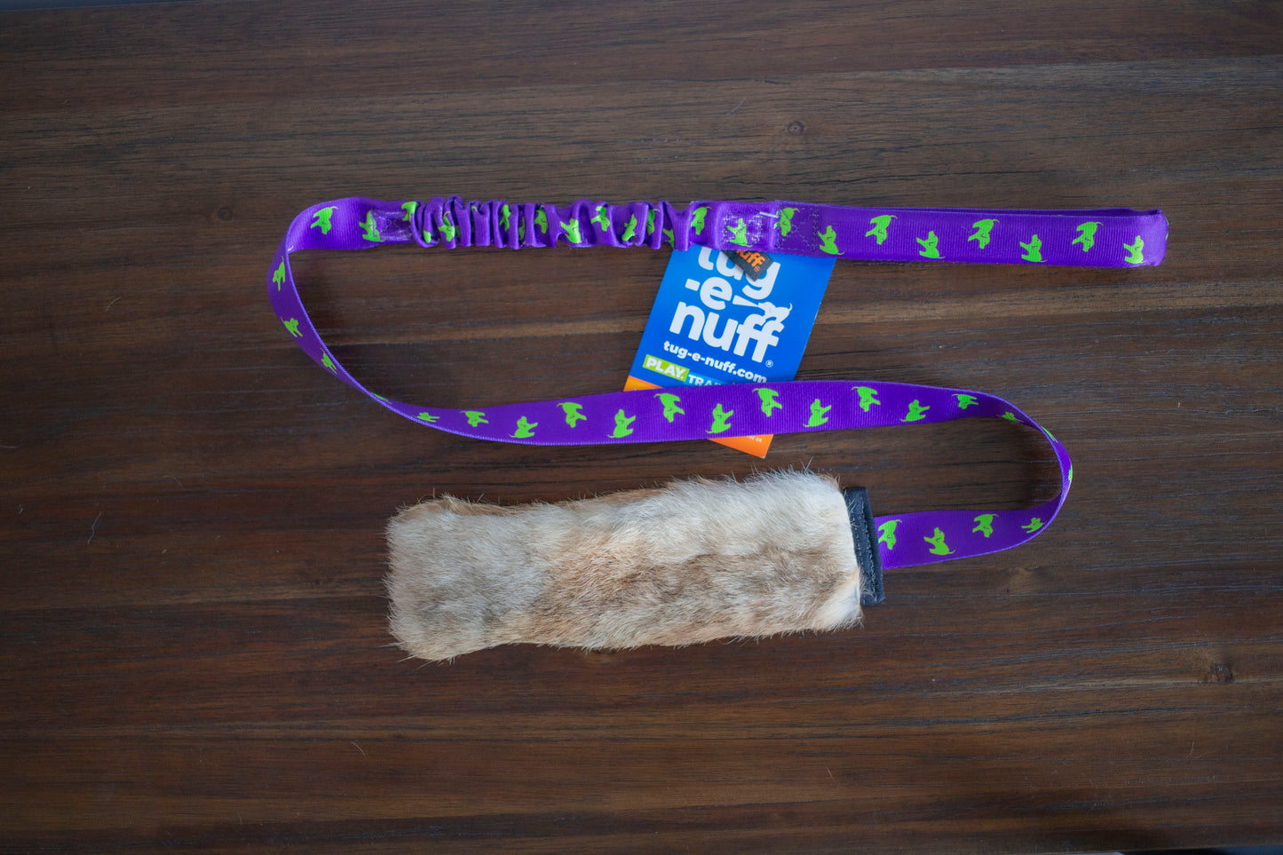 Tug-e-nuff Rabbit Fur Squeaky Bungee Chaser