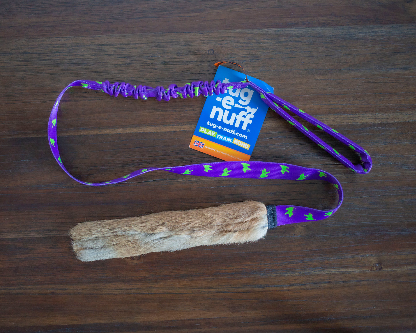 Tug-e-nuff Rabbit Fur Bungee Chaser Purple